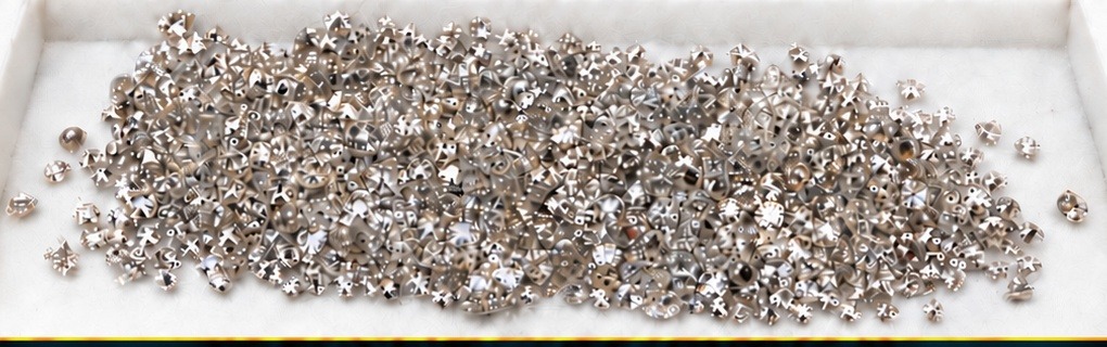A tray filled with thousands of loose melee diamonds